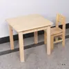 Mesas y sillas de jardín de infantes, madera maciza, para clases de guardería, uso en casa para bebés, mesa cuadrada pequeña de madera de caucho, juego de escritorio de pino para niños