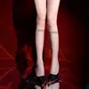 Medias verticales brillantes de longitud media para mujer, ultradelgadas, transparentes, calcetines sexys para la pantorrilla, estilo oscuro de deseo puro, calcetines de moda para chica hot