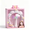 Cepillo facial de silicona de doble cara, set de regalo girly de dos piezas, diadema de nube, juego combinado de cepillo facial de silicona con mango largo