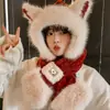 2026 Nuevo Modelo Sombrero de Peluche de Oso a Prueba de Frío y Cálido, Bufanda y Guantes Todo en Uno para Mujer, Sombrero Grueso de Invierno para Ciclismo con Protección para las Orejas