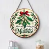 Adornos Navideños Creativos Transfronterizos Artesanías de Madera Cartel Redondo para Puerta Serie Colgante de Madera 20Cmos Colgante