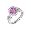 Venta Caliente en Vivo Anillo de Diamante Cuadrado Ceniza Negra Zirconio Anillo para Mujer Flor de Hielo Cortada Fertilizante Rosa Seco Seiko Diamante de Alto Carbono Anillo para Mujer