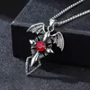 Collar para Hombre Dragón de Llama Dominante Colgante Personalizado Estrella de Seis Puntas de Moda Colgante de Cruz Retro Accesorios Estilo Coreano para Mujer