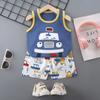 [Exclusivo para Distribuição Automática] Conjunto de Regata Infantil Algodão Puro Roupas de Verão para Meninos e Meninas Estilo Coreano Roupa Infantil Novo Bebê