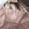 Ropa interior de rayas de seda de hielo para mujer Ikoro Parte inferior de algodón puro Lazo de encaje Cintura baja Calzones de fábrica para mujer
