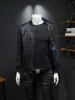 Chaqueta de cuadros estilo europeo para primavera y otoño para hombre, cuello alto, top juvenil versión coreana de corte ajustado, chaqueta nueva para hombre con cuello de béisbol, moderna