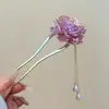 Grampo de Cabelo Flor de Peônia Estilo Chinês Colorido Esmaltado Retrô, Novo Estilo Chinês, Estilo Antigo, High-End, Acessório de Cabelo Elegante, Grampo de Cabelo
