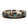 Pulseira simples de miçangas de madeira turquesa transfronteiriça moda masculina versátil de alta qualidade pulseira de miçangas de casca de coco joias masculinas
