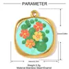 Colgante de Sol Estrella Pintado Transfronterizo DIY de Acero Inoxidable para Mujer Collar de Flor de Jardín Colgante de Joyería de Acero de Titanio