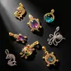 Colgante de Animal con Zirconia Microincrustada Temática Oceánica Tortuga Marina Delfín Pulpo Accesorios para Joyería DIY Comercio Electrónico Transfronterizo Al por Mayor