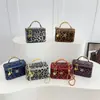 Popular Bolso Cuadrado Pequeño con Estampado de Leopardo de Comercio Exterior, Elegante Bolso de Hombro Cruzado Brillante Estilo Chanel, Bolso Caja Acolchado con Cadena