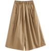 Foto Real Verano 2025 Casual Algodón Puro Culottes de Mujer Holgados Adelgazantes Combinan con Todo Pantalones Recortados de Pierna Ancha con Cintura Holgada y Cinturón
