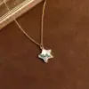 Collar de Nácar Estilo Lujo Ligero Bañado en Oro de 18 Quilates para Mujer, Cadena para Clavícula con Circonita Moda Coreana para el Trabajo, Cadena de Suéter de Alta Gama