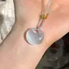 Colgante de Piedra Ojo de Gato con Cierre de Paz para Mujer, Collar de Calcedonia con Cierre Ruyi Multicolor, Nuevos Accesorios de Estilo Chino Nacional, Suministro Mayorista para Transmisión en Vivo
