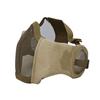 Máscara Tática de Arame de Aço Proteção Integrada para Rosto e Orelhas Fã do Exército Outdoor CS Real Máscara Protetora Respirável de Meio Rosto