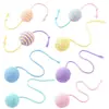 Brinquedo de gato com corda de sisal e cauda de franja para autoentretenimento, alívio do tédio, desgaste dos dentes e resistência a arranhões, brinquedo interativo para animais de estimação