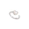 Anillo abierto en forma de corazón de ópalo, sencillo, combinable con todo, para parejas de celebridades en línea, anillo de dedo índice con mariposa que gotea aceite.