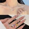Colar de Diamante de Cor Estrela do Dia do Bebê Feminino 2024 Nova Entrada Nicho de Luxo Cadeia de Clavícula Micro Zircon Corrente de Pescoço Internet Celebridade Na Moda