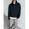 Suéter grueso de punto reversible con cuello alto y botones, estilo coreano casual holgado para hombre, jersey de invierno