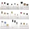 Botella de perfume vacía, botella de recarga cosmética de alta gama, botella de spray tipo pulsador, botella de perfume cuadrada de vidrio con bayoneta