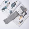Meias de Lã para Panturrilha, Meias Modeladoras para Mulheres, Mocassins, Modelos Finos com Sapatos Pequenos de Couro, Modelos Cinza JK para Primavera e Outono