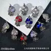 Pingente Coração de Flor de Rosa Entrelaçada Estilo Gótico Pulseira de Contas DIY Colar Brincos Acessórios de Joia de Liga