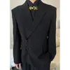 Nuevo Traje Botonado Estilo Chino para Hombre, Atuendo de Compromiso Novio Boda, Traje Tang Oscuro, Uniforme Zhongshan