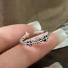 Anillo de Flor de Cruz de Plata de Ley S925, Diseño de Nicho Vintage, Anillo Ajustable de Personalidad de Alta Gama de Moda, Exportación Transfronteriza
