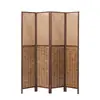 Nueva Pantalla Divisoria Estilo Chino para Entrada, Sala de Estar, Sala de Té, Hotel, con un Estilo Folclórico Nostálgico Retro Inspirado en el Zen, Hecha de Madera Maciza y Cañas