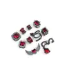 Paquete de Oro de 14k Set Negro Pistola Colgante de Perla de Circonita Roja Pulsera de Cristal Hecha a Mano DIY Accesorios para Pulsera y Collar Material