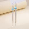 Pendientes de Alambre de Plata de Ley S925 para Mujer, Pendientes Elegantes de Tulipan Estilo Coreano, Pendientes Versátiles de Moda con Borla Larga, Pendientes de Borla