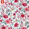 40 algodão impresso pano fundo branco grande flor pano estilo pastoral roupas femininas vestido camisa tecido em lote de estoque