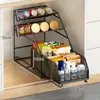Prateleira de Armazenamento para Lanches Armário Prateleira Interna em Camadas Armário de Lanches Prateleira de Armazenamento Cesta Gaveta de Armário Prateleira Doméstica Multicamadas Tipo Gaveta