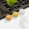 Accesorios de joyería de bricolaje, colgante de loto tridimensional multicapa de oro que preserva el color de cobre fundido, tocado de novia antiguo, conector hecho a mano