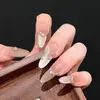 Uñas Portátiles de Alta Gama para Año Nuevo: Rojo Retro Cisne Puntos, Ojo de Gato Francés, Moño, Brillo Deslumbrante, Manicura Hecha a Mano que Realza el Cutis