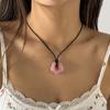 Colar com Pingente de Flor em Linha de Cera Estilo Pastoral Europeu e Americano Colar Feminino Estilo Férias com Padrão Vazado
