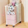 Organizador dobrável para armazenamento de equipamentos esportivos para fitness e equipamentos esportivos, tapete de yoga, brinquedos, cesta com rodas para uso doméstico, estreito