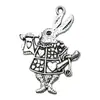 Pendente de Coelho da Páscoa de Prata Antiga DIY Transfronteiriço Acessórios de Liga Chaveiro Acessórios Pingente de Pulseira Colar Brinco