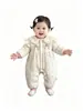 Roupas de Bebê, Jaquetas Espessadas para Primavera e Outono, Macacões Estilosos de Peça Única para Meninas Recém-Nascidas, Macacões Dupla Camada de Princesa, Roupas para Exterior