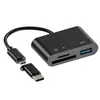 Leitor de cartão para celular três em um para Huawei tipo-c câmera cartão SD cartão TF pen drive para leitor de cartão otg com cabo