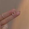 Pendientes de botón asimétricos de plata S925 con forma de oreja de conejo y zanahoria para mujer, diseño de nicho, para dormir sin quitárselos, joyería para orejas