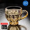 2025 Nueva Taza de Agua de Vidrio de Cristal para el Hogar Accesible Lujo Gama Alta Taza de Té Pequeña con Asa para Mujeres con Alta Apariencia y Sentido de Lujo