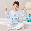 Pijama Infantil Madre-Hija Niños Otoño/Invierno Felpa Coral Cálido Niños Medianos y Grandes 2026 Nuevo Franela Ropa de Casa