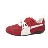 Zapatos de Entrenamiento Casuales Alemanes Ankora Red, Zapatos de Forrest Gump, 2026 Nuevos Retro con Cordones Bloques de Color Cuero Zapatos Casuales para Mujer