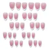 Unhas postiças francesas cor vermelho rosa framboesa brilhante, formato amêndoa médio-longo, cor sólida, estilo garota doce, versátil para o dia a dia, produto acabado removível