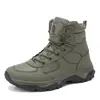 Botas de entrenamiento con malla transpirable, botas de senderismo de corte medio para exteriores con absorción de impactos, botas tácticas con cremallera, zapatos de seguridad para hombre, transpirables y con absorción de impactos