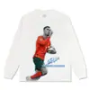 Transfronterizo Europeo y Americano Retro CR7 Gesto de Mano Icónico Impresión Directa Digital Oversize Cuello Pequeño Versátil Manga Corta