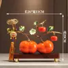 Adorno de Cerámica Esmaltada de Alta Gama con Forma de Caqui para Decoración de Sala de Estar, Mueble de TV y Aparador de Vinos, un Regalo para Líderes o para Estrenar Casa