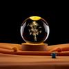 Ramo de crisantemos 3D producción láser tridimensional de tallado interno bola de cristal creativa luz cálida luz nocturna curativa adornos