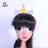 Nuevos Auriculares Cálidos de Felpa de Colores Orejas de Gato de Unicornio Lindos Auriculares con Cable Auriculares de Dibujos Animados